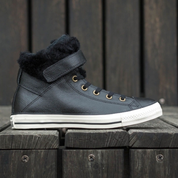 Converse Chuck Taylor AS Brea Lether Size  6.5 Black Limited Edition New - Picture 3 of 12